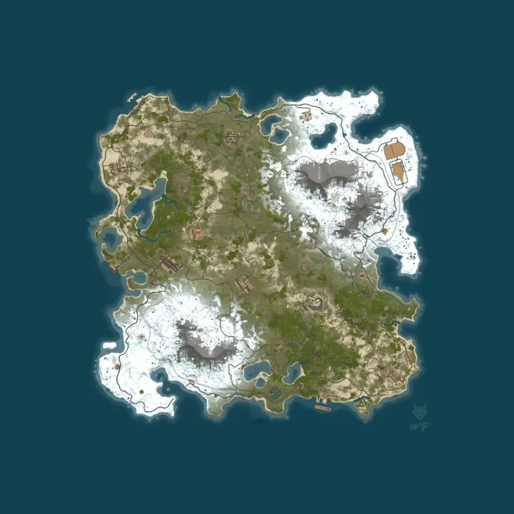 Map of The Green Card | Cozy 2x PvE - Events|Perks|RaidBases|Zombies