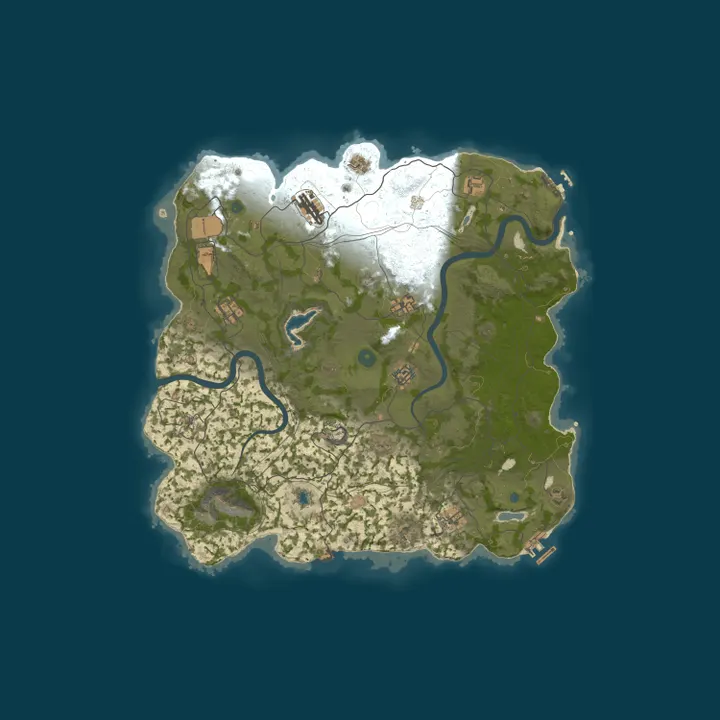 Map of 圆心云北冥游戏系统Rust服务器