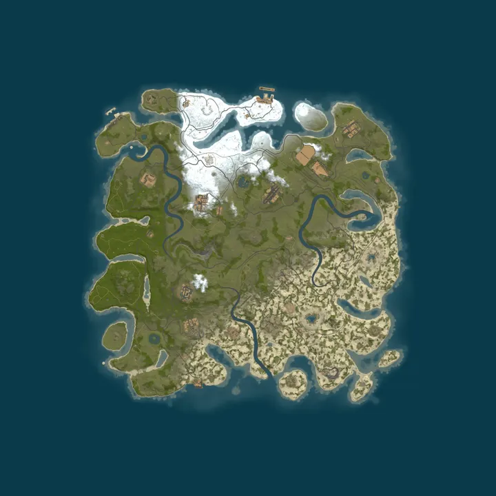 Map of Rust Misfits X5 Gather Large Stacking Workshop Skins PVP