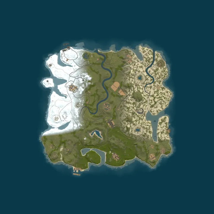 Map of BRUTAL RUST | PVE | ZOMBIES-EVENTS-BUILDING | MONTHLY