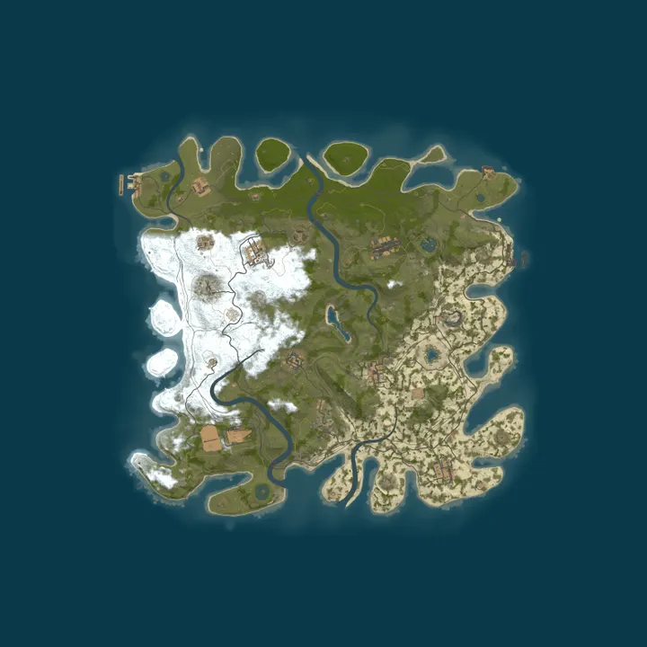 Map of PVE МИРНЫЙ ZOMBIELAND [NoRaid/NoKill/Raidable Base/Boss/