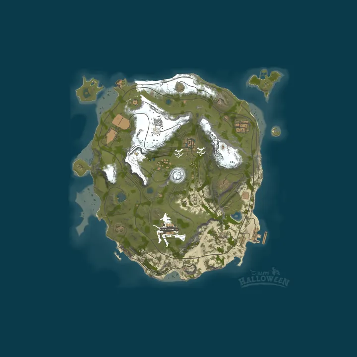 Map of ArkhamRust.gg 420 NOOB Friendly|PvP Zones|Optional Raiding