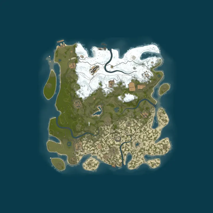 Map of #1 RUSTMAX PVE EASY x2/KIT/TP/BASE/EVENTS