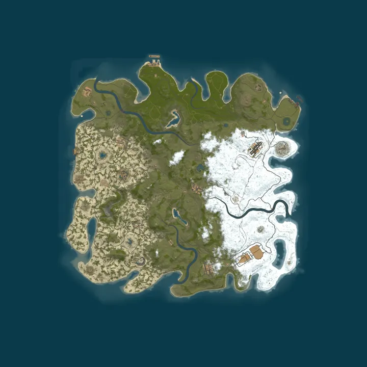 Map of Dervish | 10x PVE + PVP Zones | Raidable Bases | Linux Friendly